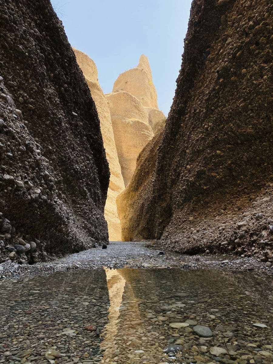 Narrow limestone canyon